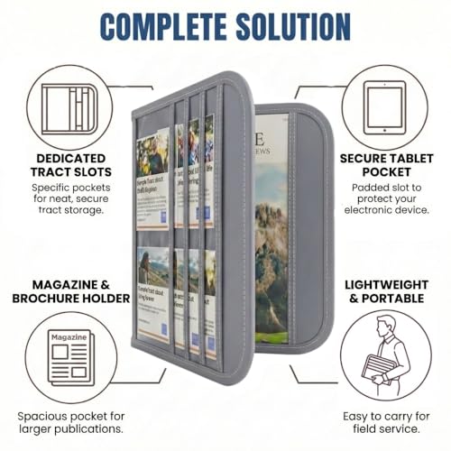 Ministry Field Service Organizer Bag for Tablets, Magazines and Tracts