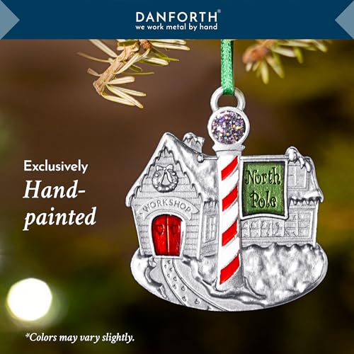 DANFORTH Santa's Workshop Pewter Christmas Ornament - Handcrafted Holiday Decor