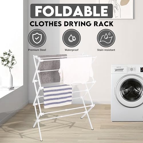 Foldable Clothes Drying Rack - Compact Portable Laundry Rack for Small Spaces