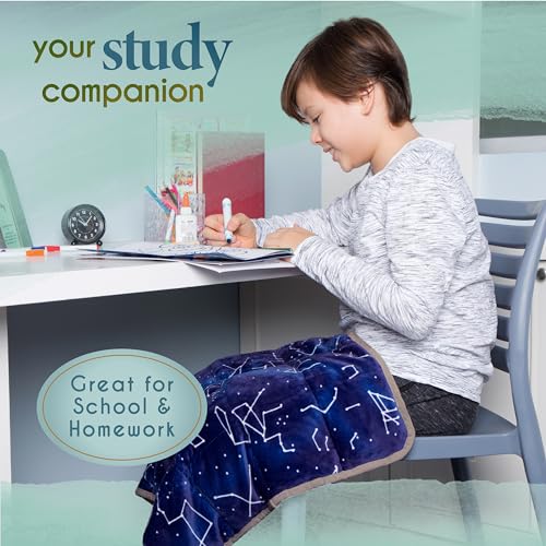 Weighted Lap Pad, 5 lb Sensory Blanket for Relaxation, 20 x 23 Inch Blue