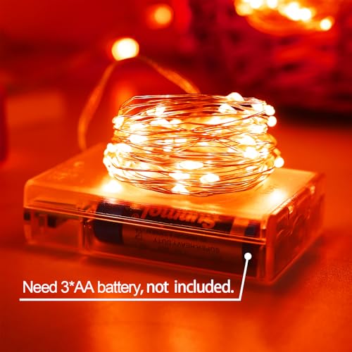 Orange Fairy String Lights 33Ft 100 LED Battery Operated Timer