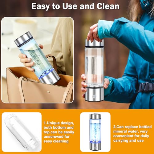 Portable Hydrogen Water Bottle Generator - 420ml Rechargeable Ionizer
