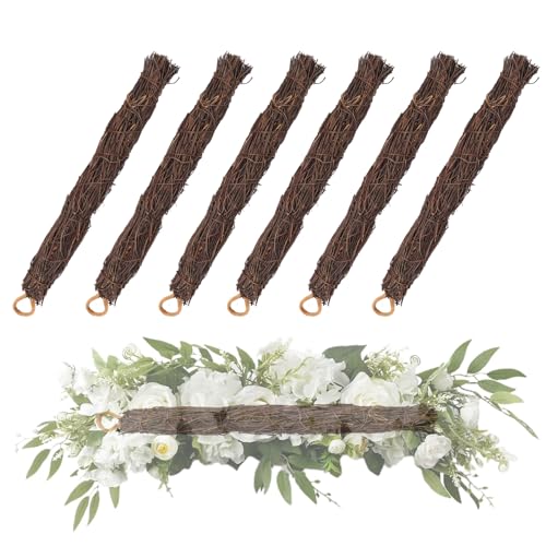 15-Inch Grapevine Swag Wreath Base - Natural Vine Craft Frames, 6 Pack