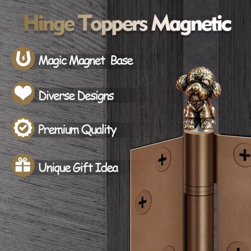 3-Piece Retro Animal Brass Door Hinge Toppers - Magnetic Home Decor