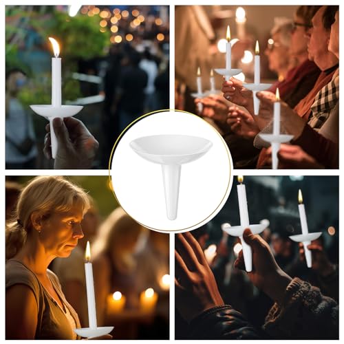 Reusable Plastic Candle Drip Protectors - 50 Pack Bulk Vigil Candle Holders