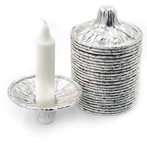 Extra Heavy Disposable Candle Holders - 100 Pack Aluminum Drip Cups