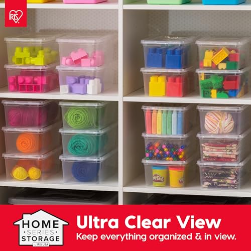 Clear Plastic Storage Bins with Lids 6 Quart 20-Pack Stackable