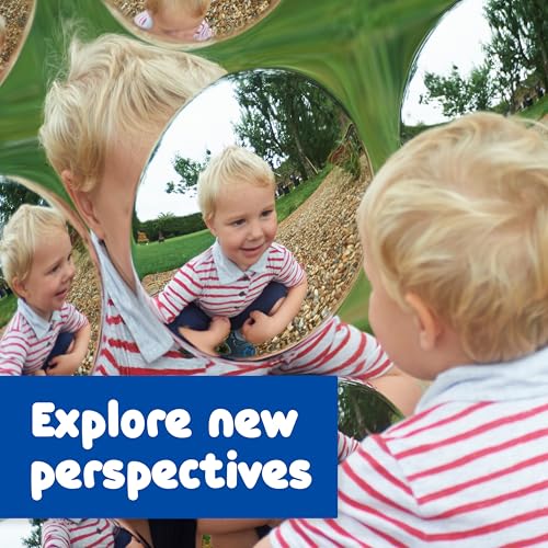 9-Bubble Sensory Wall Mirror for Toddlers, Durable Acrylic Distorted Mirror