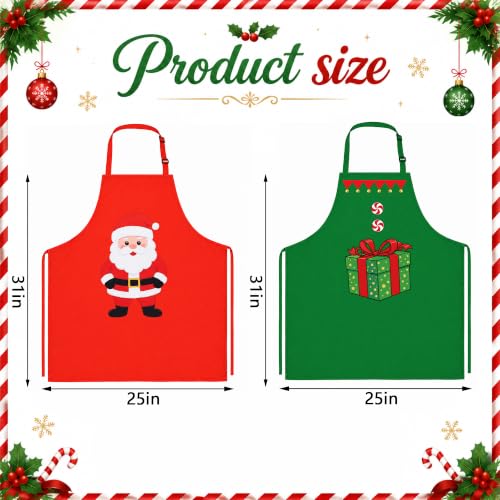 Christmas Matching Apron Set for Couples - Extra Large Holiday Kitchen Outfits