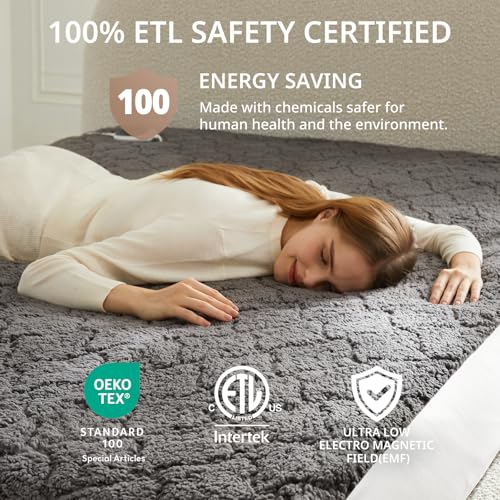Heated Mattress Pad Twin XL - 9 Heat Settings, Deep Pocket, Machine Washable
