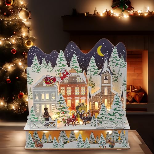 Kurt Adler 9.8in Battery-Operated Lighted Christmas Village