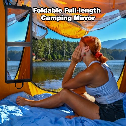 33-Inch Portable Full Length Mirror, Foldable Shatterproof Travel Mirror
