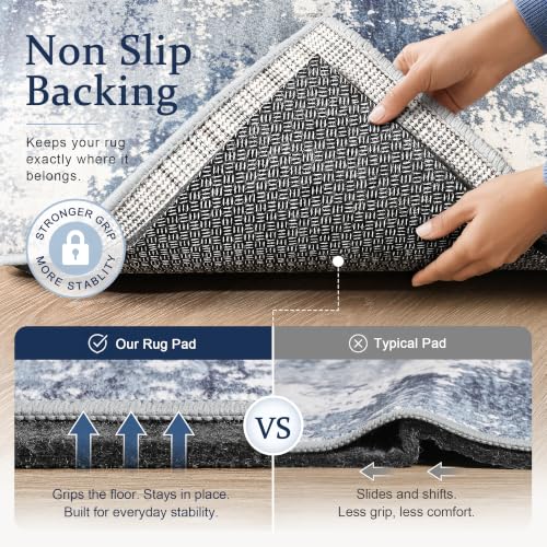 5x7 Non-Slip Rug Pad, Thick Felt Cushioned Liner for Hardwood Floors