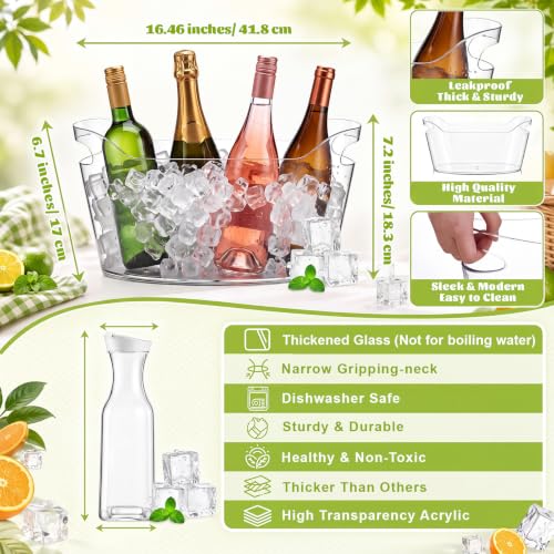 Mimosa Bar Supplies Set for Weddings & Parties - Drink Station Kit with Ice Buckets, Carafes, Labels