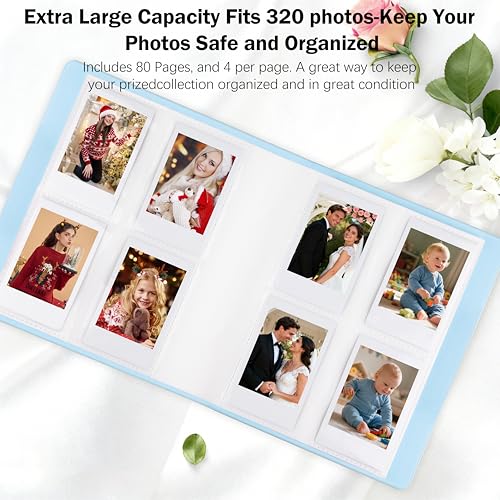 320-Pocket Photo Album for 2x3 Inch Instant Photos, PU Leather Cover