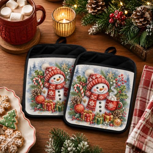 JWYNB Christmas Snowman Holiday Pot Holders - Heat Resistant Kitchen Accessory, Grd Kitchen Theme 15