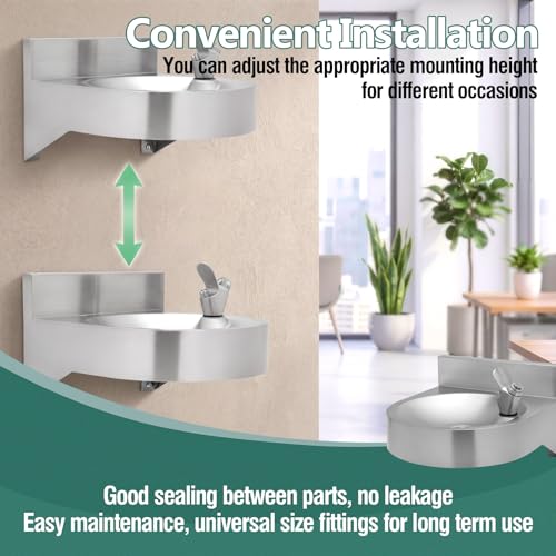 Wall-Mounted Stainless Steel Drinking Fountain for Commercial Spaces