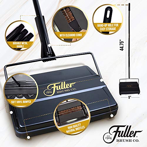 Electrostatic Carpet and Floor Sweeper - 9-Inch Lightweight Manual Cleaner