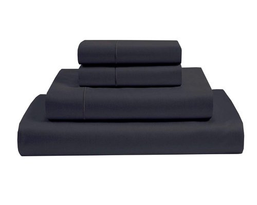 RV King Giza Cotton Bed Sheet Set - Camper Sheets for Travel Trailers - 4 Pieces, 10"-15" Deep - RV King: 72"X80" (Grey Dark)