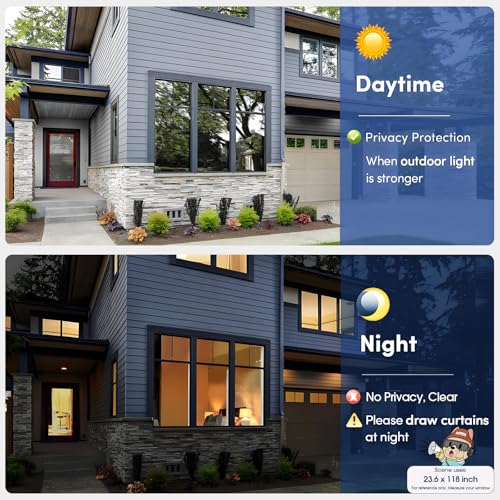 One Way Privacy Window Film - Heat & Glare Control, 17.5"x78.7"