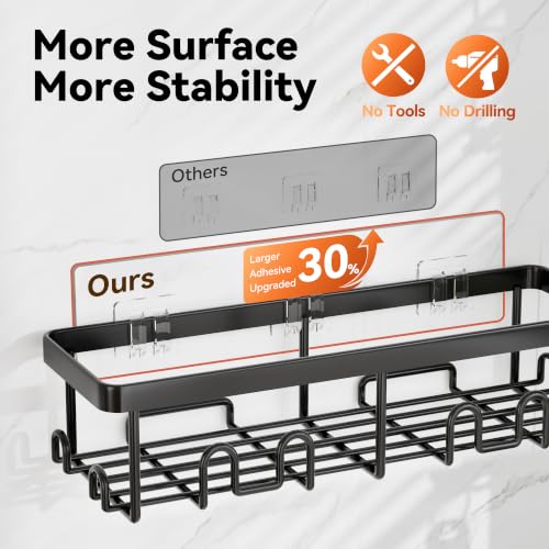 Adhesive Stainless Steel Shower Caddy Organizer 5-Piece Wall Shelf Set