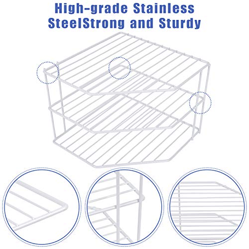 3-Tier Corner Shelf Organizer - Rust-Resistant Steel Kitchen Rack