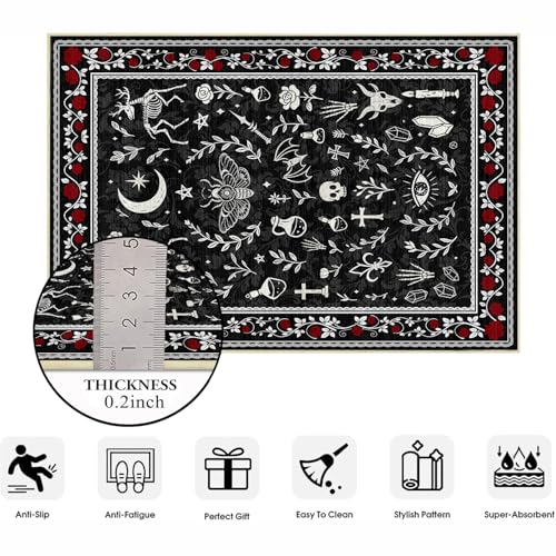 Gothic 3x5 Area Rug Dark Academia, Machine Washable - Lvsoamz 3' x 5' Rectangular
