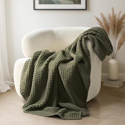 EverGrace Chunky Chenille Knit Throw Blanket - 50x60 Moss Stitch