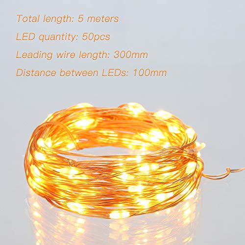 Ariceleo LED Fairy Lights Battery Operated 16ft Warm White