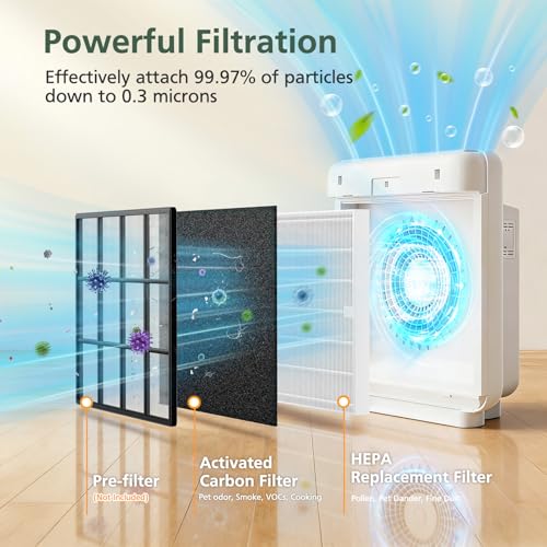 Air Purifier Replacement Filter Set with Carbon Pre-Filters