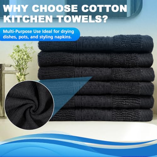 100% Cotton Washcloths, 12x12 Inch, 6-Pack, Soft Absorbent Face Towels