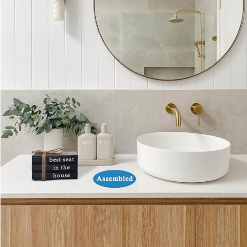Funny Rustic Wooden Decorative Books for Bathroom Shelf Decor