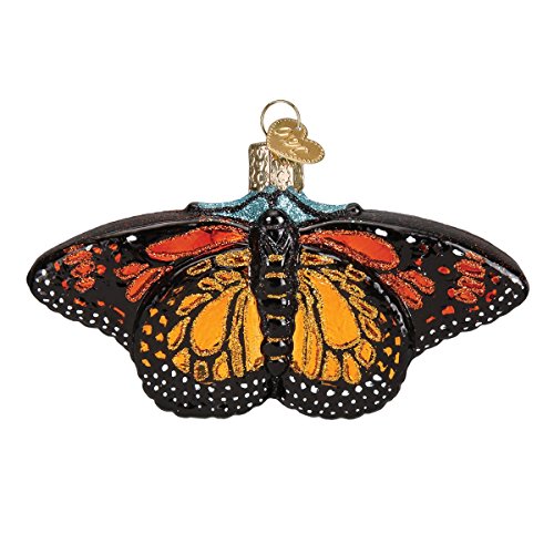 Handcrafted Glass Monarch Butterfly Christmas Tree Ornament