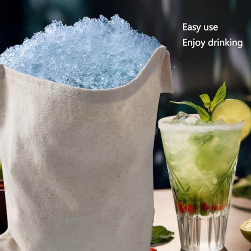 Careyoungs Canvas Ice Crushing Bag for Chilled Cocktails - 9.5 x 13.8 Inches, Set of 2