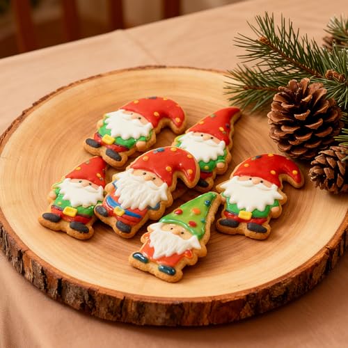 Gnome Cookie Cutter Set - Holiday Baking Fondant and Biscuit Cutters, Food Grade Steel, 3 Sizes