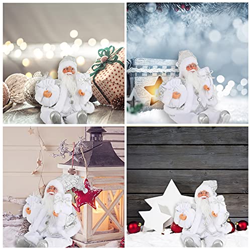 Christmas Sitting Santa Figurine with Gift Bag - Holiday Home Decor