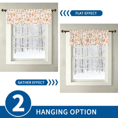 54x18 in Xmas Gingerbread Valances, 2 Pack - Wualmondor Kitchen Decor