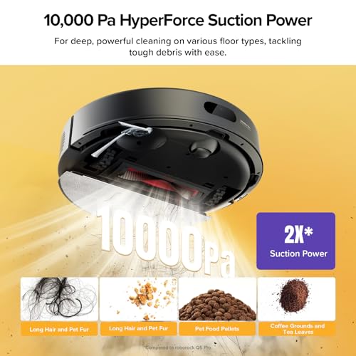 Robot Vacuum and Mop with Self-Empty Station, 10000Pa Suction, LiDAR Mapping