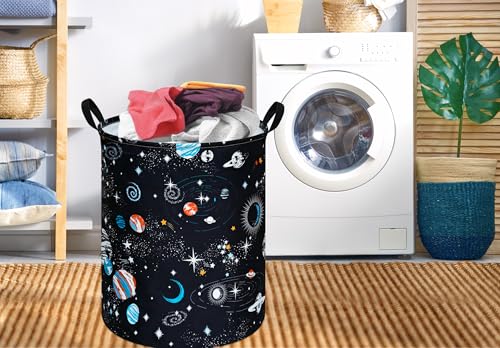 Kids Laundry Hamper and Toy Storage Basket with Handles, Cotton Fabric