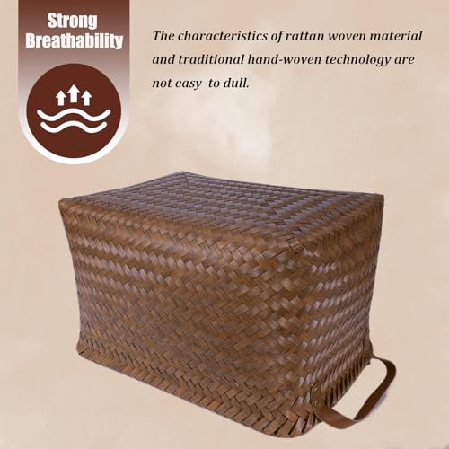 BROWNLILY Handwoven Wicker Storage Baskets for Shelves, Pack of 4