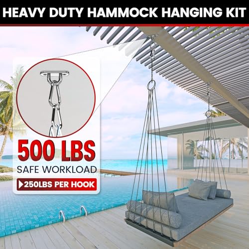 Stainless Steel Pad Eye Snap Hook M5 Ceiling Hanging Kit 500Lb