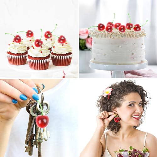 50pcs Artificial Faux Cherries - Lifelike Home Decor & Craft Supply
