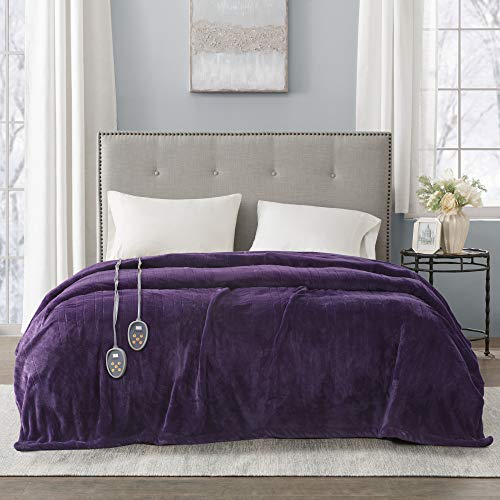 Heated Blanket Full Size - Fast Heating Electric Blanket, Soft Plush, 20 Heat Settings, Auto Shut Off