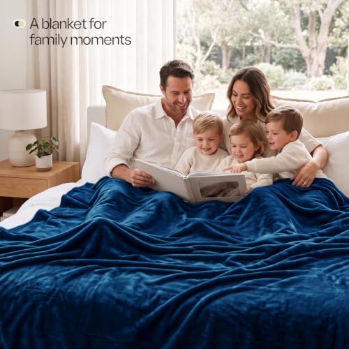 Utopia Bedding King Size Navy Fleece Blanket 90x102 Inches - Soft & Cozy Bed Cover
