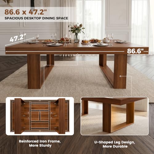 7-Piece Modern Farmhouse Dining Table Set with 6 Upholstered Chairs