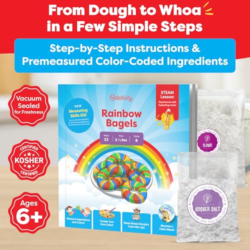 Rainbow Bagel and Soft Pretzel Baking Kit for Kids with Kosher Ingredients