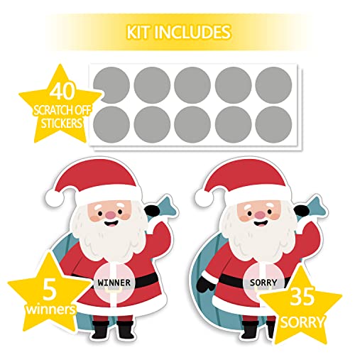 Christmas Scratch Off Game Cards - 40 Fun Holiday Party Favors for Adults