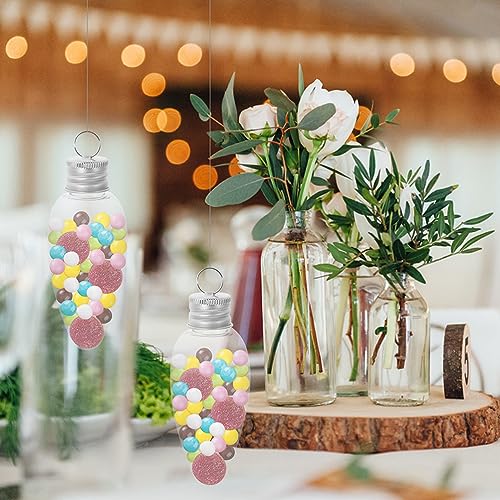 24pcs Fillable Light Bulb Christmas Ornaments Candy Containers for DIY Crafts