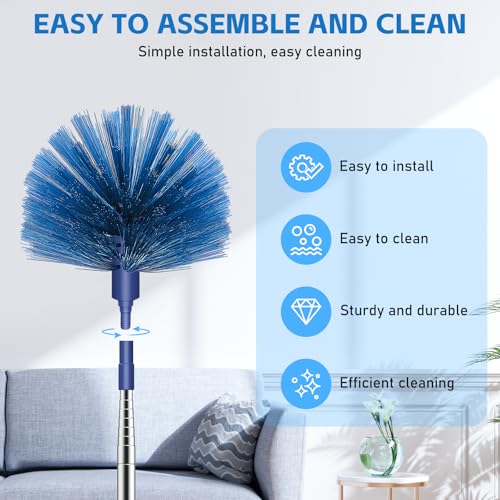 Cobweb Duster with 90-Inch Extension Pole for High Ceilings & Fans