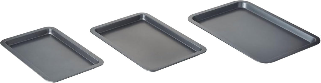 Nifty Baking Sheets Set - Non-Stick Coated Steel, Dishwasher & Oven Safe, Includes 3 Sizes